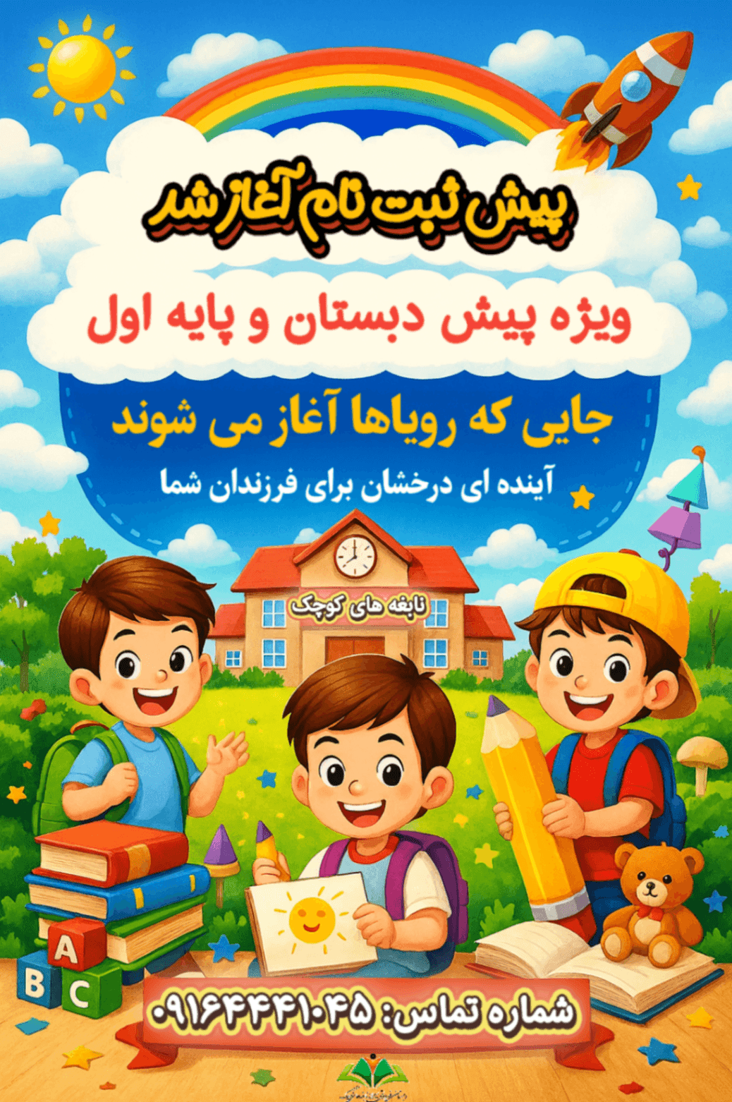 ثبت نام پایه اول و پیش دبستان نابغه های کوچک آغاز شد📝